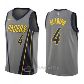 Camiseta Indiana Pacers Victor Oladipo NO 4 Ciudad 2018 Gris