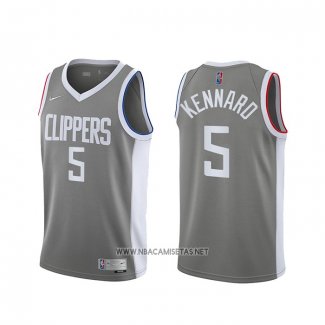 Camiseta Los Angeles Clippers Luke Kennard NO 5 Earned 2020-21 Gris