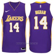 Camiseta Los Angeles Lakers Brandon Ingram NO 14 2017-18 Violeta