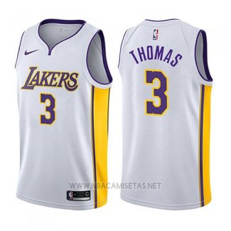 Camiseta Los Angeles Lakers Isaiah Thomas NO 3 Association 2017-18 Blanco