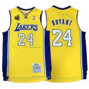 Camiseta Los Angeles Lakers Kobe Bryant NO 24 2009-10 Finals Amarillo