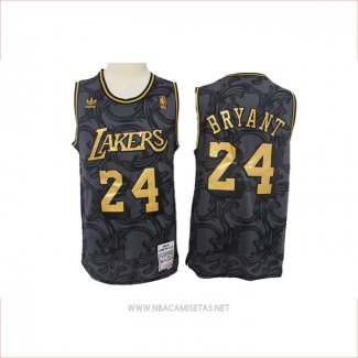 Camiseta Los Angeles Lakers Kobe Bryant NO 24 Hardwood Classics Negro