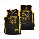 Camiseta Los Angeles Lakers Kobe Bryant NO 24 Retired Negro