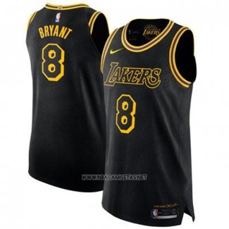 Camiseta Los Angeles Lakers Kobe Bryant NO 8 Black Mamba Autentico Negro