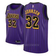 Camiseta Los Angeles Lakers Magic Johnson NO 32 Ciudad 2018 Violeta