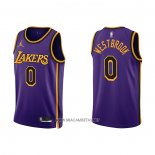 Camiseta Los Angeles Lakers Russell Westbrook NO 0 Statement 2022-23 Violeta