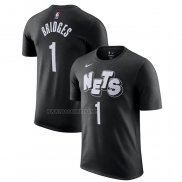 Camiseta Manga Corta Brooklyn Nets Mikal Bridges Ciudad 2023-24 Negro