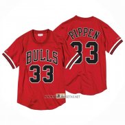 Camiseta Manga Corta Chicago Bulls Scottie Pippen NO 33 Rojo