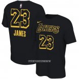 Camiseta Manga Corta Los Angeles Lakers LeBron James Negro