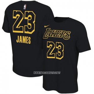 Camiseta Manga Corta Los Angeles Lakers LeBron James Negro