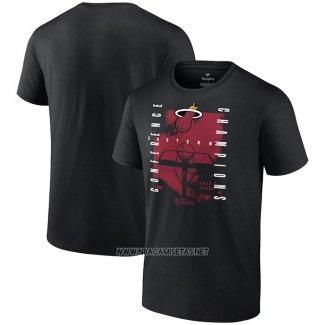 Camiseta Manga Corta Miami Heat 2023 Eastern Conference Champions Free Throw Courtside Negro