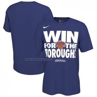 Camiseta Manga Corta New York Knicks 2025 NBA Playoffs Azul