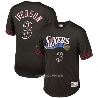 Camiseta Manga Corta Philadelphia 76ers Allen Iverson NO 3 Negro2