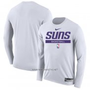 Camiseta Manga Larga Phoenix Suns Practice Performance 2022-23 Blanco