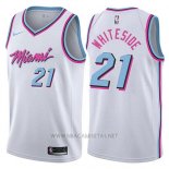 Camiseta Miami Heat Hassan Whiteside NO 21 Ciudad 2018 Blanco