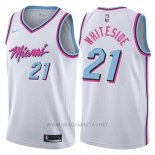 Camiseta Miami Heat Hassan Whiteside NO 21 Ciudad 2018 Blanco