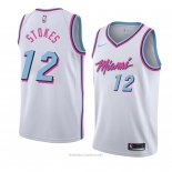 Camiseta Miami Heat Jarnell Stokes NO 12 Ciudad 2018 Blanco