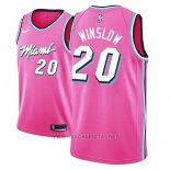 Camiseta Miami Heat Justise Winslow NO 20 Earned 2018-19 Rosa