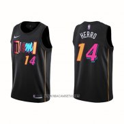 Camiseta Miami Heat Tyler Herro NO 14 Ciudad 2021-22 Negro