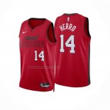 Camiseta Miami Heat Tyler Herro NO 14 Ciudad 2024-25 Rojo