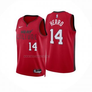 Camiseta Miami Heat Tyler Herro NO 14 Ciudad 2024-25 Rojo