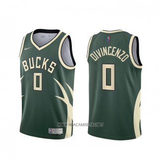 Camiseta Milwaukee Bucks Donte DiVincenzo NO 0 Earned 2020-21 Verde