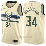 Camiseta Milwaukee Bucks Giannis Antetokounmpo NO 34 Ciudad Crema