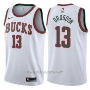 Camiseta Milwaukee Bucks Malcolm Brogdon NO 13 Return To Mecca Classic 2017-18 Blanco