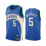 Camiseta Milwaukee Bucks Malik Beasley NO 5 Ciudad 2023-24 Azul