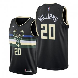 Camiseta Milwaukee Bucks Marvin Williams NO 20 Negro 2019-20 Statement