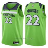 Camiseta Minnesota Timberwolves Andrew Wiggins NO 22 Statement 2017-18 Verde