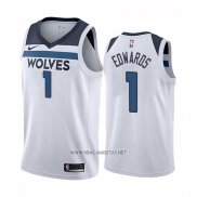 Camiseta Minnesota Timberwolves Anthony Edwards NO 1 Association Blanco