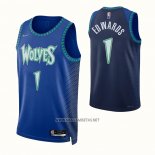 Camiseta Minnesota Timberwolves Anthony Edwards NO 1 Ciudad 2021-22 Azul