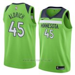 Camiseta Minnesota Timberwolves Cole Aldrich NO 45 Statement 2018 Verde