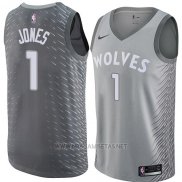 Camiseta Minnesota Timberwolves Tyus Jones NO 1 Ciudad 2018 Gris