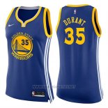 Camiseta Mujer Golden State Warriors Kevin Durant NO 35 Icon 2017-18 Azul