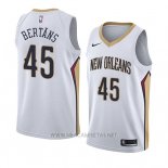 Camiseta New Orleans Pelicans Dairis Bertans NO 45 Association 2018 Blanco