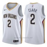 Camiseta New Orleans Pelicans Ian Clark NO 2 Association 2017-18 Blanco