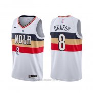 Camiseta New Orleans Pelicans Jahlil Okafor NO 8 Earned Blanco