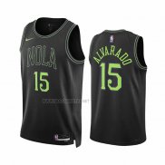 Camiseta New Orleans Pelicans Jose Alvarado NO 15 Ciudad 2023-24 Negro