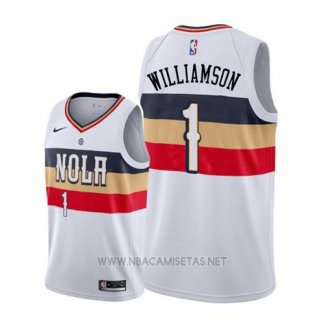 Camiseta New Orleans Pelicans Zion Williamson NO 1 Earned 2019-20 Blanco