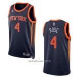 Camiseta New York Knicks Derrick Rose NO 4 Statement 2022-23 Negro