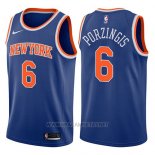 Camiseta New York Knicks Kristaps Porzingis NO 6 2017-18 Azul