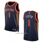 Camiseta New York Knicks Obi Toppin NO 1 Statement 2022-23 Negro