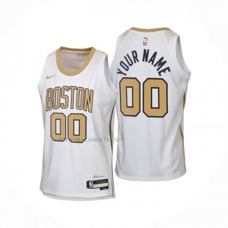 Camiseta Nino Boston Celtics Personalizada Ciudad 2025-26 Blanco