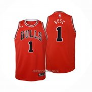 Camiseta Nino Chicago Bulls Derrick Rose NO 1 Icon Rojo