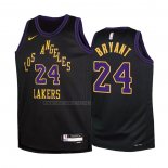 Camiseta Nino Los Angeles Lakers Kobe Bryant NO 24 Ciudad 2023-24 Negro