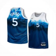 Camiseta Nino Minnesota Timberwolves Anthony Edwards NO 5 Ciudad 2023-24 Azul