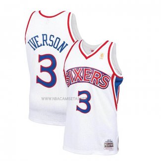Camiseta Nino Philadelphia 76ers Allen Iverson NO 3 Mitchell & Ness 1996-97 Blanco