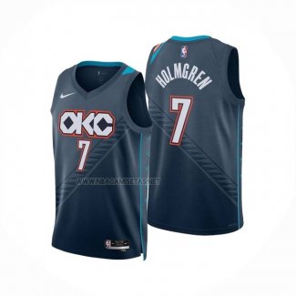 Camiseta Oklahoma City Thunder Chet Holmgren NO 7 Ciudad 2025-26 Azul